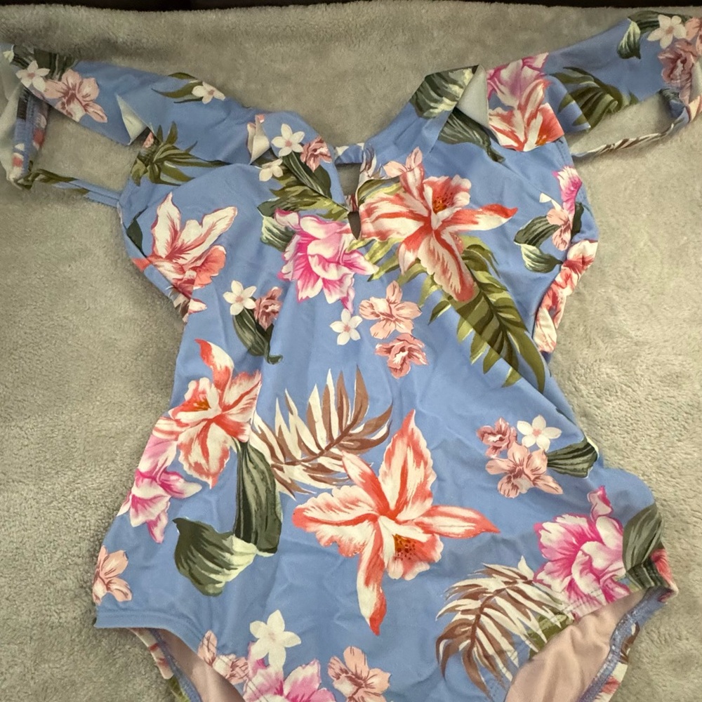 Kona Sol Pastel Pink and Blue Swimsuit